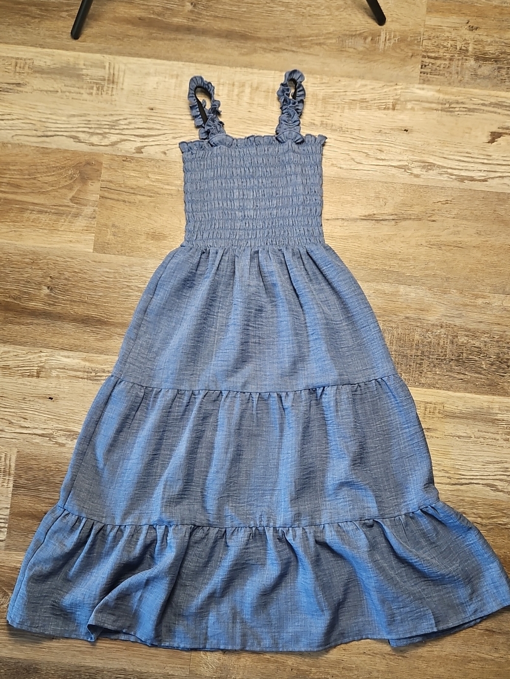 Kohl's Blue Smocked Ruffle-Strap Tiered Maxi Dress for Girls